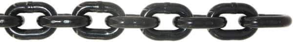 Value Collection - 3/8" Welded Alloy Chain - 7,100 Lb Capacity, Grade 80, 25' Long, Black Lacquer Finish - Eagle Tool & Supply