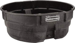 Rubbermaid - 300 Gallon Black Oval Plastic Stock Tank - 25" High x 69" Diam - Eagle Tool & Supply