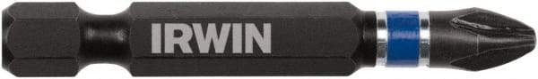 Irwin - #2 Phillips Screwdriver Bit - 1/4" Hex Drive, 2" OAL - Eagle Tool & Supply