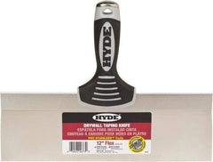 Hyde Tools - 12" Wide Flexible Blade Stainless Steel Joint Knife - Flexible, Plastic Overmold Handle - Eagle Tool & Supply