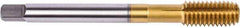 Union Butterfield - #10-32 UNF 2B Modified Bottoming Thread Forming Tap - Powdered Metal High Speed Steel, TiN Finish, 2.756" OAL, 0.512" Thread Length, Right Hand Thread, Series 1681AP - Eagle Tool & Supply