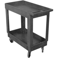 Wesco Industrial Products - 500 Lb Capacity, 17-3/8" Wide x 34-1/4" Long x 32-1/2" High Service Cart - 2 Shelf, Plastic, TPR Casters - Eagle Tool & Supply