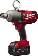 Milwaukee Tool - 7/16" Drive 18 Volt Pistol Grip Cordless Impact Wrench & Ratchet - 1,700 RPM, 0 to 2,300 BPM, 500 Ft/Lb Torque, 2 Lithium-Ion Batteries Included - Eagle Tool & Supply