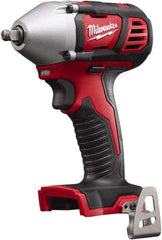 Milwaukee Tool - 3/8" Drive 18 Volt Pistol Grip Cordless Impact Wrench & Ratchet - 0 to 2,200 RPM, 0 to 3,200 BPM, 167 Ft/Lb Torque, Lithium-Ion Batteries Not Included - Eagle Tool & Supply