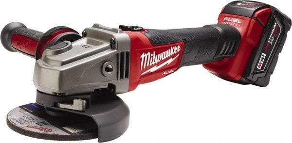 Milwaukee Tool - 4-1/2 & 5" Wheel Diam, 8,500 RPM, Cordless Angle & Disc Grinder - 5/8-11 Spindle, 18 Volts - Eagle Tool & Supply