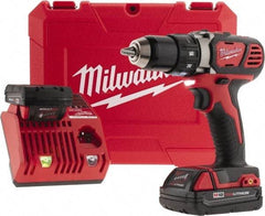 Milwaukee Tool - 18 Volt 1/2" Chuck Pistol Grip Handle Cordless Drill - 0-400 & 0-1800 RPM, Keyless Chuck, Reversible, 2 Lithium-Ion Batteries Included - Eagle Tool & Supply