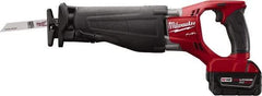 Milwaukee Tool - 18V, 0 to 3,000 SPM, Cordless Reciprocating Saw - 1-1/8" Stroke Length, 18-1/2" Saw Length, 1 Lithium-Ion Battery Included - Eagle Tool & Supply