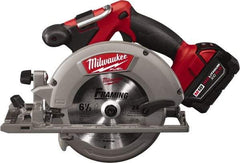 Milwaukee Tool - 18 Volt, 6-1/2" Blade, Cordless Circular Saw - 5,000 RPM, 1 Lithium-Ion Battery Included - Eagle Tool & Supply