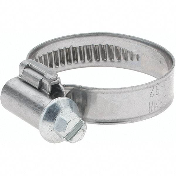 Value Collection - 20 to 32mm Diam, Stainless Steel Worm Drive Clamp - 9mm Wide - Eagle Tool & Supply