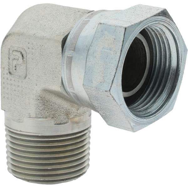 Parker - 3/4-14 Male NPTF Steel Hydraulic Hose Swivel - 3,000 psi, -12 Hose Size, 3/4" Hose Diam - Eagle Tool & Supply