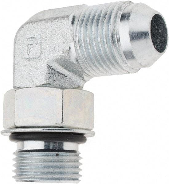 Parker - 1/2" Tube OD, 37° Steel Flared Tube Straight Thread Elbow - 3/4 UNF - Eagle Tool & Supply