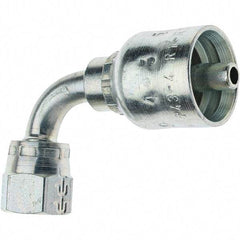 Parker - 1/2-20 Female JIC Steel Hydraulic Hose Female JIC Swivel & 90° Elbow - -4 Hose Size, 1/4" Hose Diam - Eagle Tool & Supply