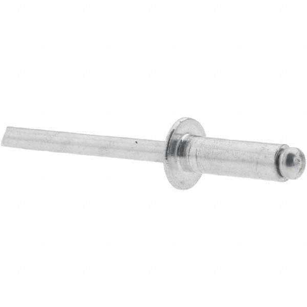 Made in USA - Dome Head Aluminum Open End Blind Rivet - Aluminum Mandrel, 1/4" to 3/8" Grip, 3/8" Head Diam, 9/16" Length Under Head, - Eagle Tool & Supply