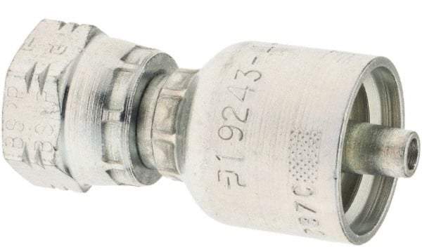 Parker - Female BSPP Steel Hydraulic Hose Swivel - -4 Hose Size, 1/4" Hose Diam - Eagle Tool & Supply