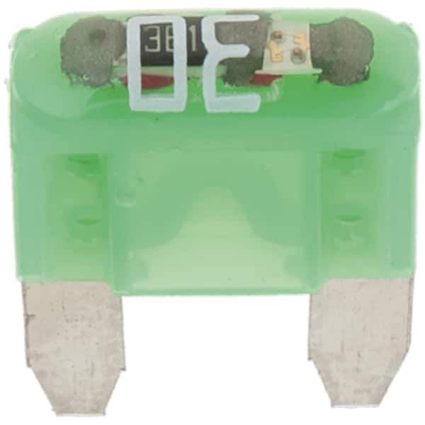 Value Collection - 30 Amp, 32 VDC, Automotive Fuse - 10.83" Long, Green, Littlefuse MIN030 - Eagle Tool & Supply