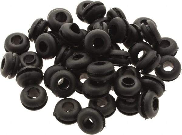 Value Collection - 7/16" OD, Grommet - Rubber, 9/32" Slot Diam x 1/16" Slot Width - Eagle Tool & Supply