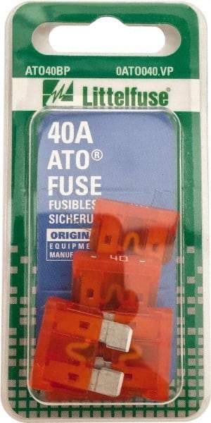 Value Collection - 40 Amp, 32 VAC/VDC, Automotive Fuse - 3/4" Long, Orange, Littlefuse ATO040 - Eagle Tool & Supply