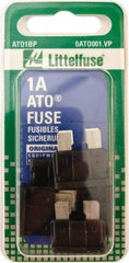 Value Collection - 1 Amp, 32 VAC/VDC, Automotive Fuse - 3/4" Long, Black, Littlefuse ATO001 - Eagle Tool & Supply