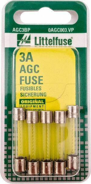 Value Collection - 32V AC/DC, 3 Amp, Fast-Acting Miniature Glass/Ceramic Fuse - 1-1/4" OAL, 1/4" Diam - Eagle Tool & Supply