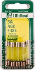 Value Collection - 32V AC/DC, 3 Amp, Fast-Acting Miniature Glass/Ceramic Fuse - 1-1/4" OAL, 1/4" Diam - Eagle Tool & Supply