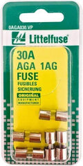 Value Collection - 32V AC/DC, 30 Amp, Fast-Acting Miniature Glass/Ceramic Fuse - 5/8" OAL, 1/4" Diam - Eagle Tool & Supply