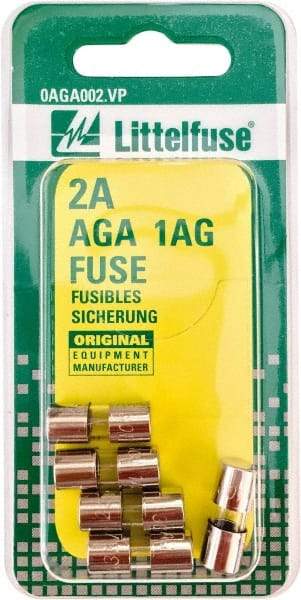 Value Collection - 32V AC/DC, 2 Amp, Fast-Acting Miniature Glass/Ceramic Fuse - 5/8" OAL, 1/4" Diam - Eagle Tool & Supply