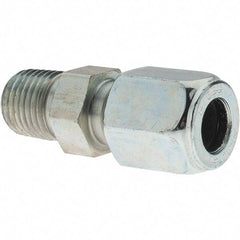 Parker - Metal Flareless Bite Tube 3/8" OD Male Connector - 1/4 NPTF - Eagle Tool & Supply