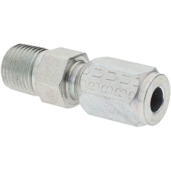 Parker - Metal Flareless Bite Tube 3/16" OD Male Connector - 1/8 NPTF - Eagle Tool & Supply