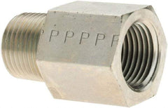 Parker - 3/8 Male Thread x 3/8 Female Thread, Steel Industrial Pipe Adapter - MNPTF x FNPTF, 6,000 psi - Eagle Tool & Supply