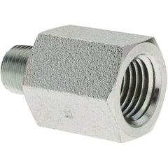 Parker - 1/8 Male Thread x 1/4 Female Thread, Steel Industrial Pipe Adapter - MNPTF x FNPTF, 6,000 psi - Eagle Tool & Supply