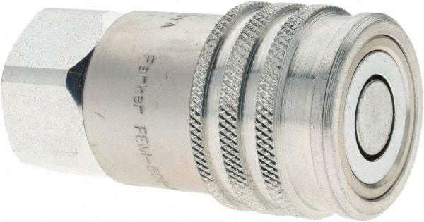 Parker - 1/2-14 NPSF Steel Hydraulic Hose Female Pipe Thread Coupler & No Lock Fitting - 3,625 psi - Eagle Tool & Supply