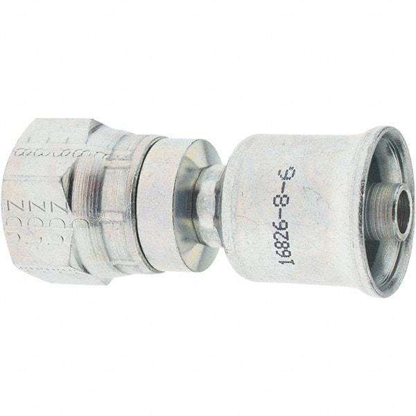 Parker - 3/4-16 Female JIC Steel Hydraulic Hose Female JIC 37°/SAE 45° Dual Flare Swivel - -5 Hose Size, 5/16" Hose Diam - Eagle Tool & Supply