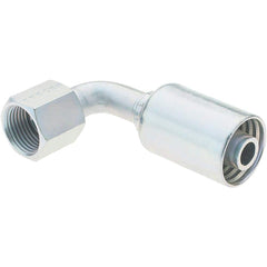Parker - 3/4-16 Female JIC Steel Hydraulic Hose Female JIC Swivel & 90° Elbow - -8 Hose Size, 1/2" Hose Diam - Eagle Tool & Supply