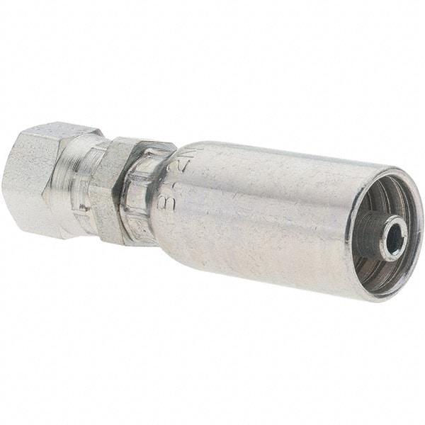 Parker - 1/2-20 Female JIC Steel Hydraulic Hose Female JIC 37° Swivel & Straight Fitting - -4 Hose Size, 1/4" Hose Diam - Eagle Tool & Supply