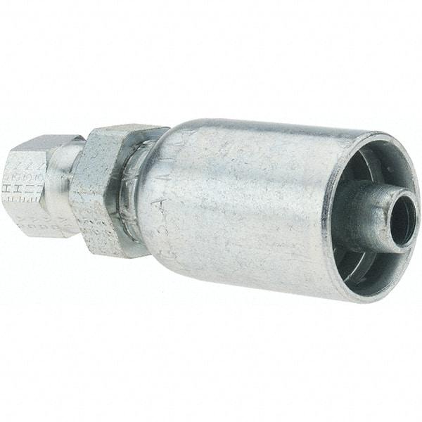 Parker - 7/16-20 Female JIC Steel Hydraulic Hose Female JIC 37° Swivel & Straight Fitting - -6 Hose Size, 3/8" Hose Diam - Eagle Tool & Supply