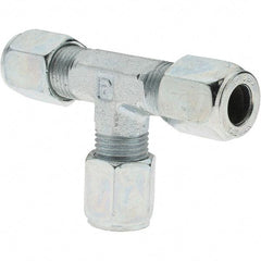 Parker - Metal Flareless Bite Tube 3/8" OD Union Tee - 3/8 NPTF - Eagle Tool & Supply