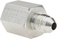 Parker - 1/4" Tube OD, 37° Steel Flared Tube Female Adapter - 1/4-18 NPTF, Flare x NPTF Ends - Eagle Tool & Supply