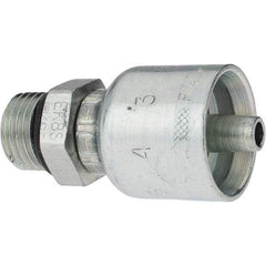 Parker - 9/16-18 Male ORB Steel Hydraulic Hose Male Rigid Fitting - -4 Hose Size, 1/4" Hose Diam - Eagle Tool & Supply