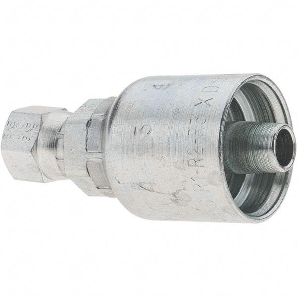 Parker - 1/4 Thread Hydraulic Hose Fitting - -6 Hose Size, 3/8" Hose Diam - Eagle Tool & Supply