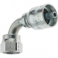 Parker - 11/16-16 Seal-Lok Hydraulic Hose Female Seal-Lok Swivel 90° Elbow & Short Drop - -4 Hose Size, 1/4" Hose Diam - Eagle Tool & Supply