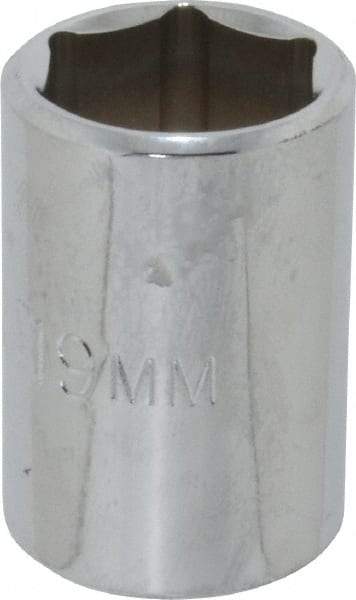 Proto - 1/2" Drive, Standard Hand Socket - 6 Points, 1-1/2" OAL, Chrome Finish - Eagle Tool & Supply