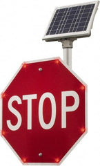 TAPCO - "Stop", 36" Wide x 36" High, Metal Stop & Yield Signs - White on Red, Diamond Grade Reflectivity, Octagon, Post Mount - Eagle Tool & Supply
