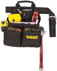 DeWALT - 29 to 46" Waist Nail & Tool Pouch - 6 Pocket, Black, Polyester - Eagle Tool & Supply