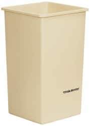 PRO-SOURCE - 14 Qt Beige Rectangle Trash Can - Polyethylene, 12-1/4" High x 8-1/4" Long x 11-1/4" Wide - Eagle Tool & Supply