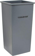 PRO-SOURCE - 32 Gal Gray Square Trash Can - Polyethylene, 31-3/4" High - Eagle Tool & Supply