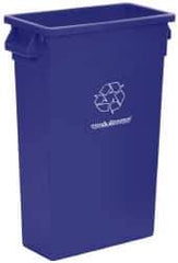 PRO-SOURCE - 23 Gal Blue Rectangle Recycling Container - Polyethylene, 15" High x 11" Long x 23" Wide - Eagle Tool & Supply