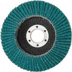 3M - 36 Grit, 4-1/2" Disc Diam, 7/8" Center Hole, Type 29 Zirconia Alumina Flap Disc - 13,300 Max RPM, Cloth Backing, Arbor Attaching System, Coated - Eagle Tool & Supply