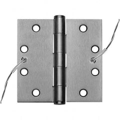 Stanley - 4-1/2" Long x 4-1/2" Wide Grade 1 Steel Full Mortise, Concealed Electric Commercial Hinge - Eagle Tool & Supply