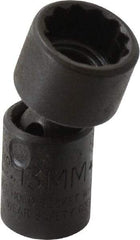 Proto - 1/4" Drive 13mm Standard Universal Impact Socket - 12 Points, 1-19/32" OAL - Eagle Tool & Supply