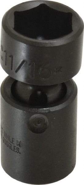 Proto - 3/8" Drive 11/16" Standard Universal Impact Socket - 6 Points, 2" OAL - Eagle Tool & Supply